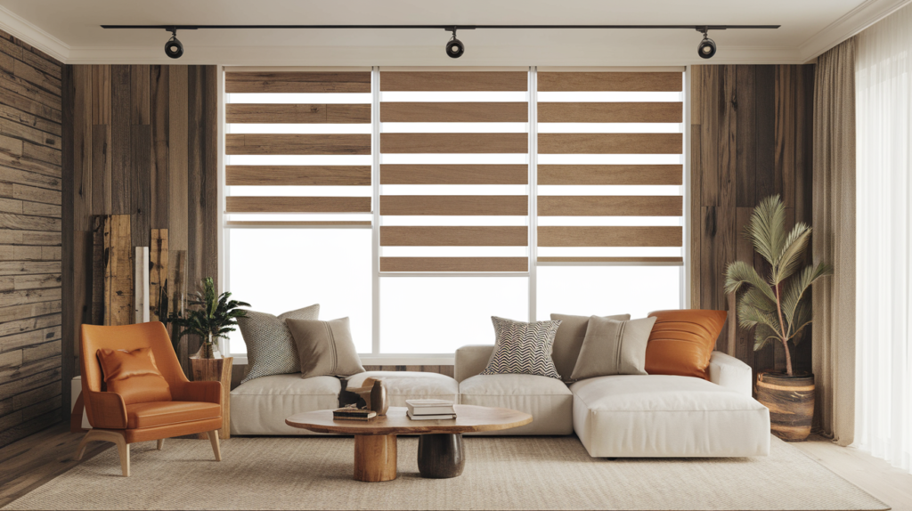 zebra blinds wood flowers